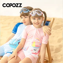 COPOZZ Children's One-piece Swimsuit Swimwear Cartoon Sports Swimsuit Surfing Suits Beach Wear  For Boys Girls UV Protection 50+