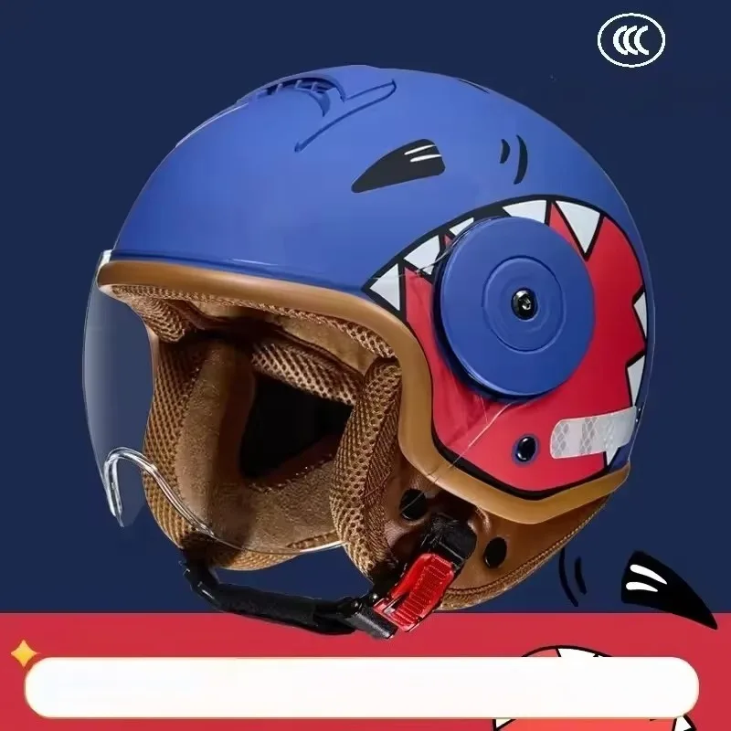 Cartoon Pattern Child Motorcycle Full Face Helmet for Children Casco Moto Boy Girl Helmet Rosto Cheio Capacete Da Motocicleta