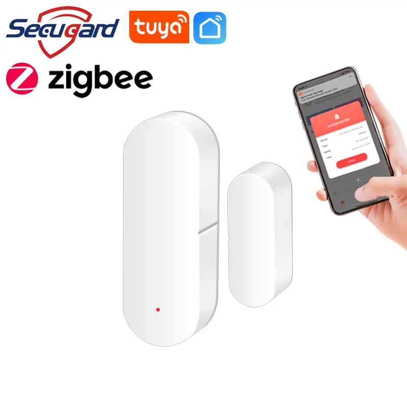 

Умный датчик двери Tuya Zigbee 3,0, детектор открытия и закрытия окон, управление через приложение, работает с Alexa Google