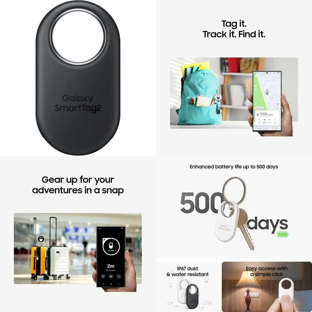 Bluetooth Smart Tag Locator for Keys, Wallets, Pets, and More - Compatible with Android 11 and Later, 2023 Model, 1 Pack, Black