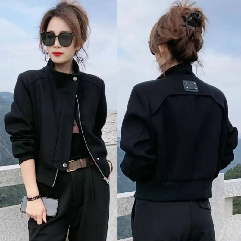 Sense Design Baseball Uniform Jacket Women's 2025 Spring New Coat Short Casual Joker Outerwear Explosions Overcoat Female Top
