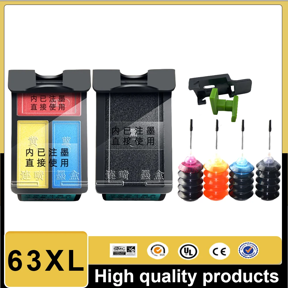 

63XL Cartridge Compatible for HP 63 XL Ink Cartridge for HP63 for Deskjet 1110 2130 2131 2132 3630 4250 5220 5230 5232 5252