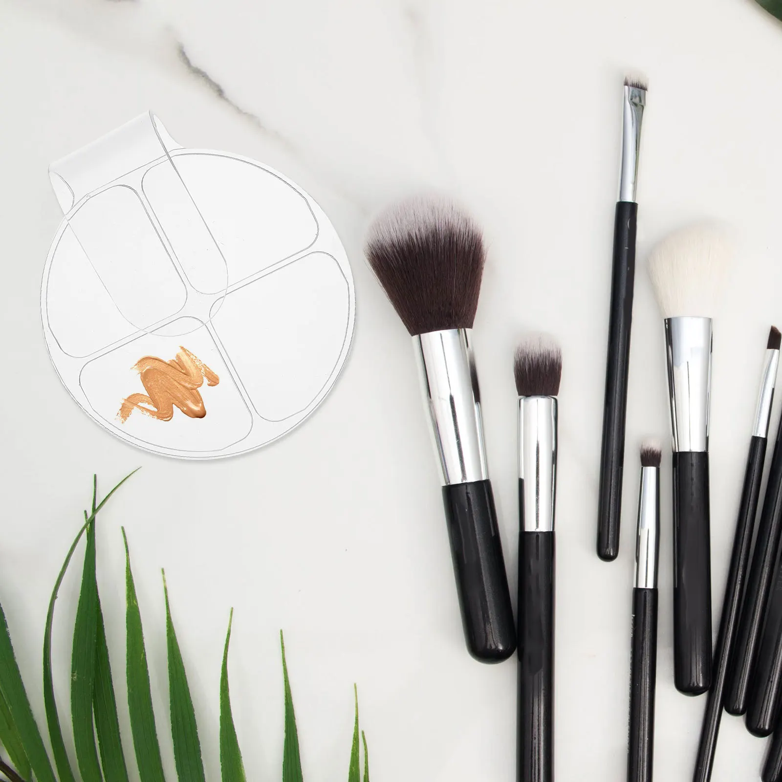 

2pcs Makeup Plate Handheld Makeup Plate For Foundation Eyeshadow Palette For Foundation Nail Art Color Blending Easy