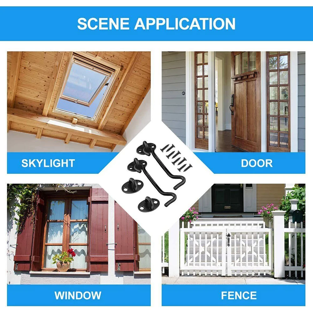 For Garden Gates Stores Catch Silent Holder Cabin Hook Household Windows Buckle 6inch 8inch 10inch 3inch 4inch