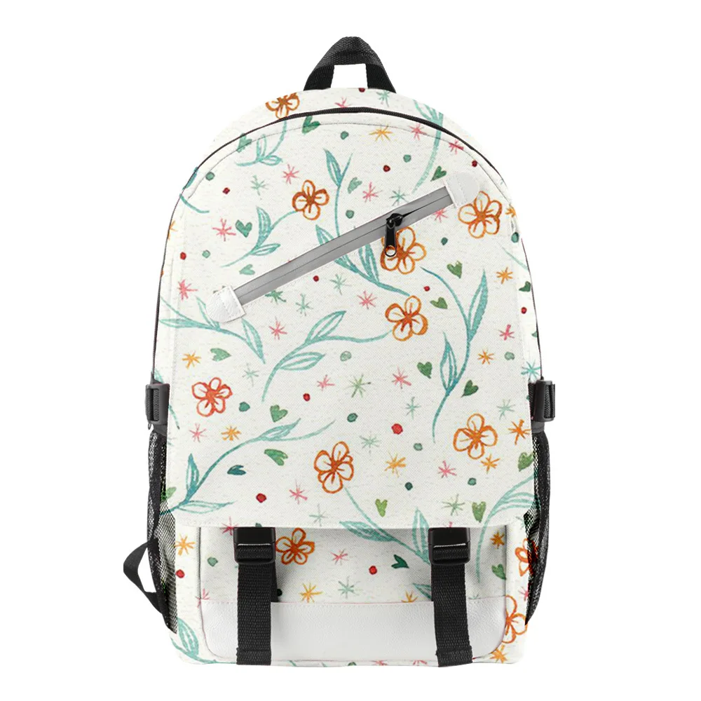 Harajuku Novelty Beautiful Flowers Student School Bags Unisex 3D Print Oxford Waterproof Notebook multifunction Travel Backpacks