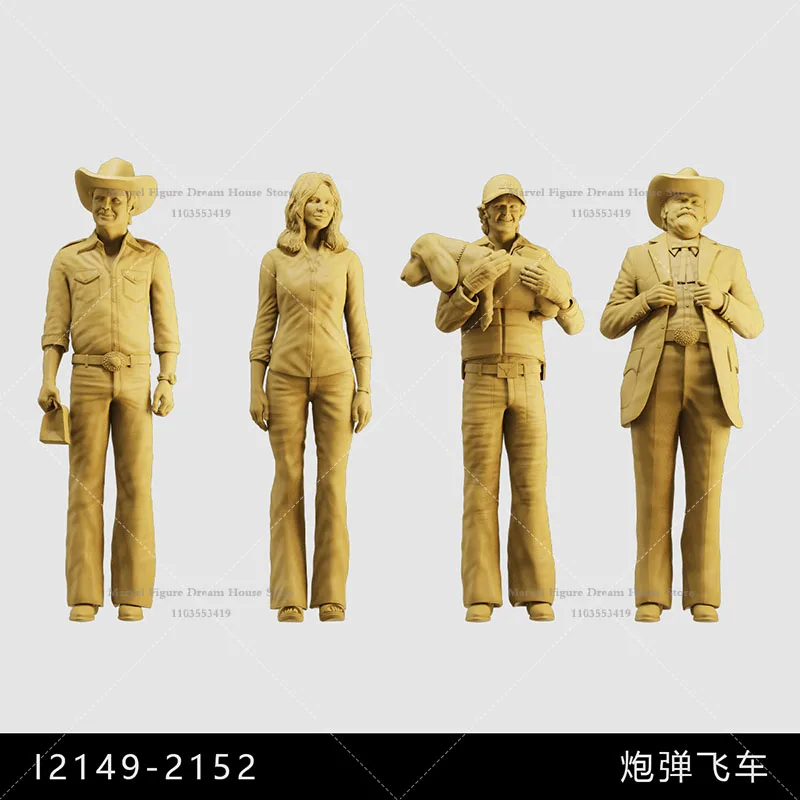 1/64 1/43 1/35 échelle Miniature scène poupée Cannonball voiture de course Kelly Clydus Mack Enos Action non panité blanc Mini figurine