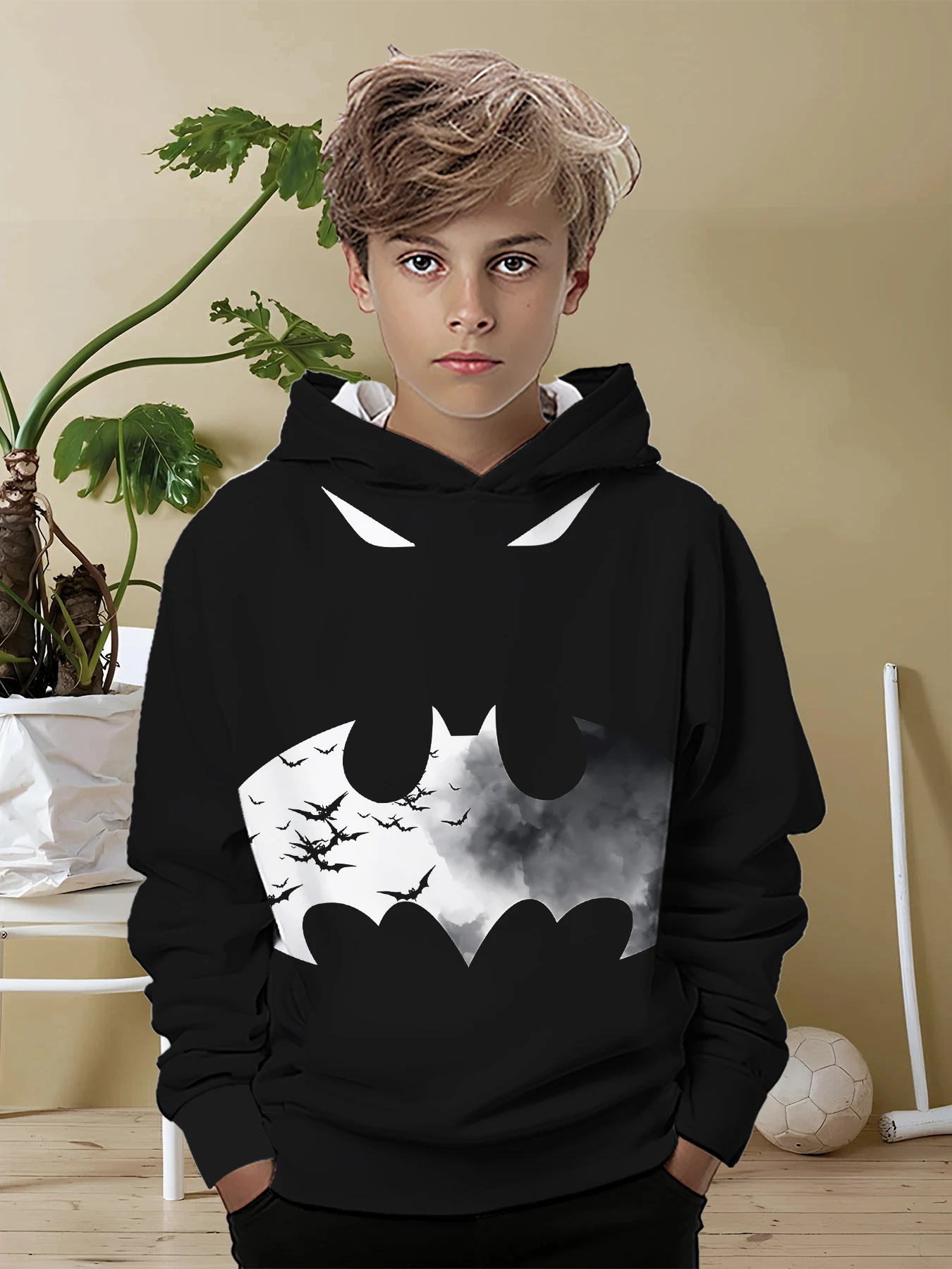 Cool Super B-Batmans 3D Print All Seasons Children Casual Sweatshirt Cool Pullover Tops Unisex Clothes Boy Girl Hoodies