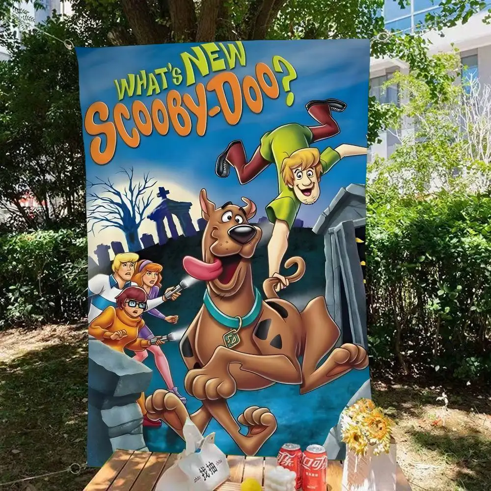 S-Scooby C-Cartoon D-Doo Printed Large Flag Art Science Fiction Room Home Decor Decor Banner