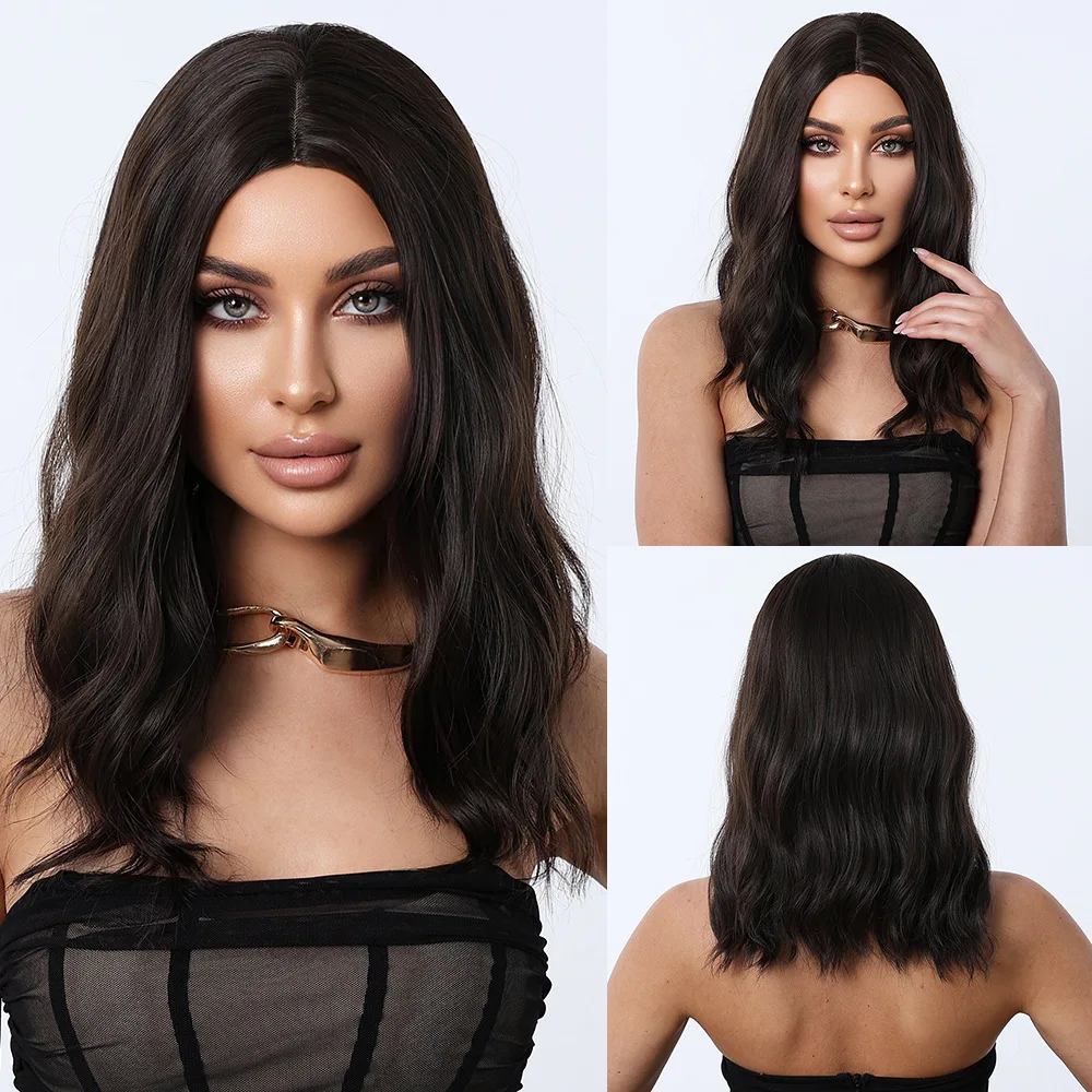

European and American daily women's wigs are divided into black and brown short hair, hot-selling egg roll wigs, full head cover