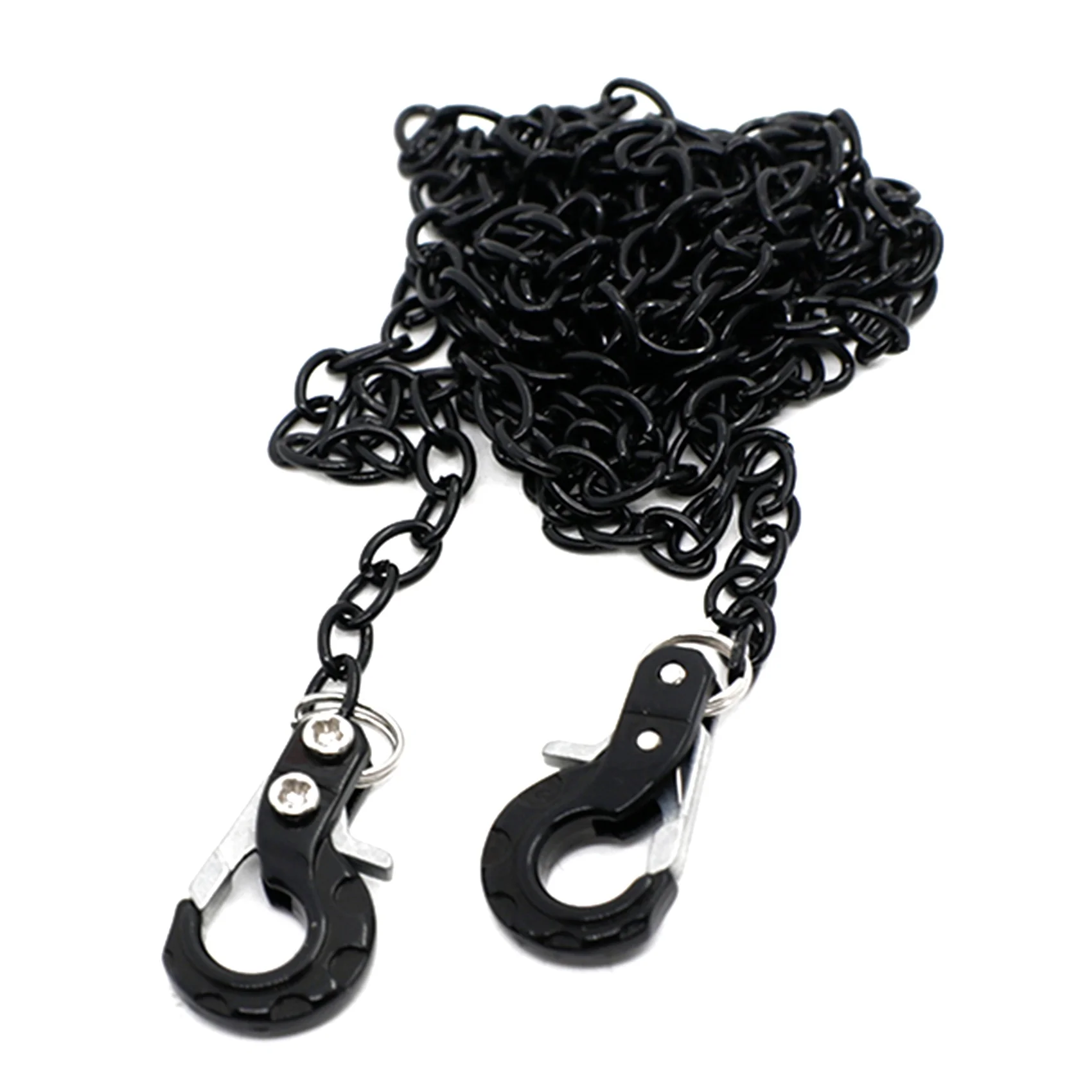 RC Car Metal Tow Chain with Trailer Hook for TRX4 Axial SCX10 90046 Tamiya CC01 D90 D110 1/10 RC Climbing Car Black