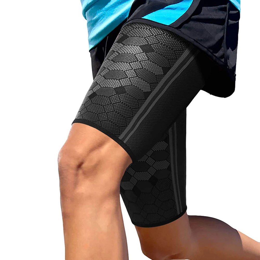 Thigh Compression Sleeves, Quad and Hamstring Support, Sports Upper Leg Sleeves for Men and Women, Breathable, Elastic, AntiSlip