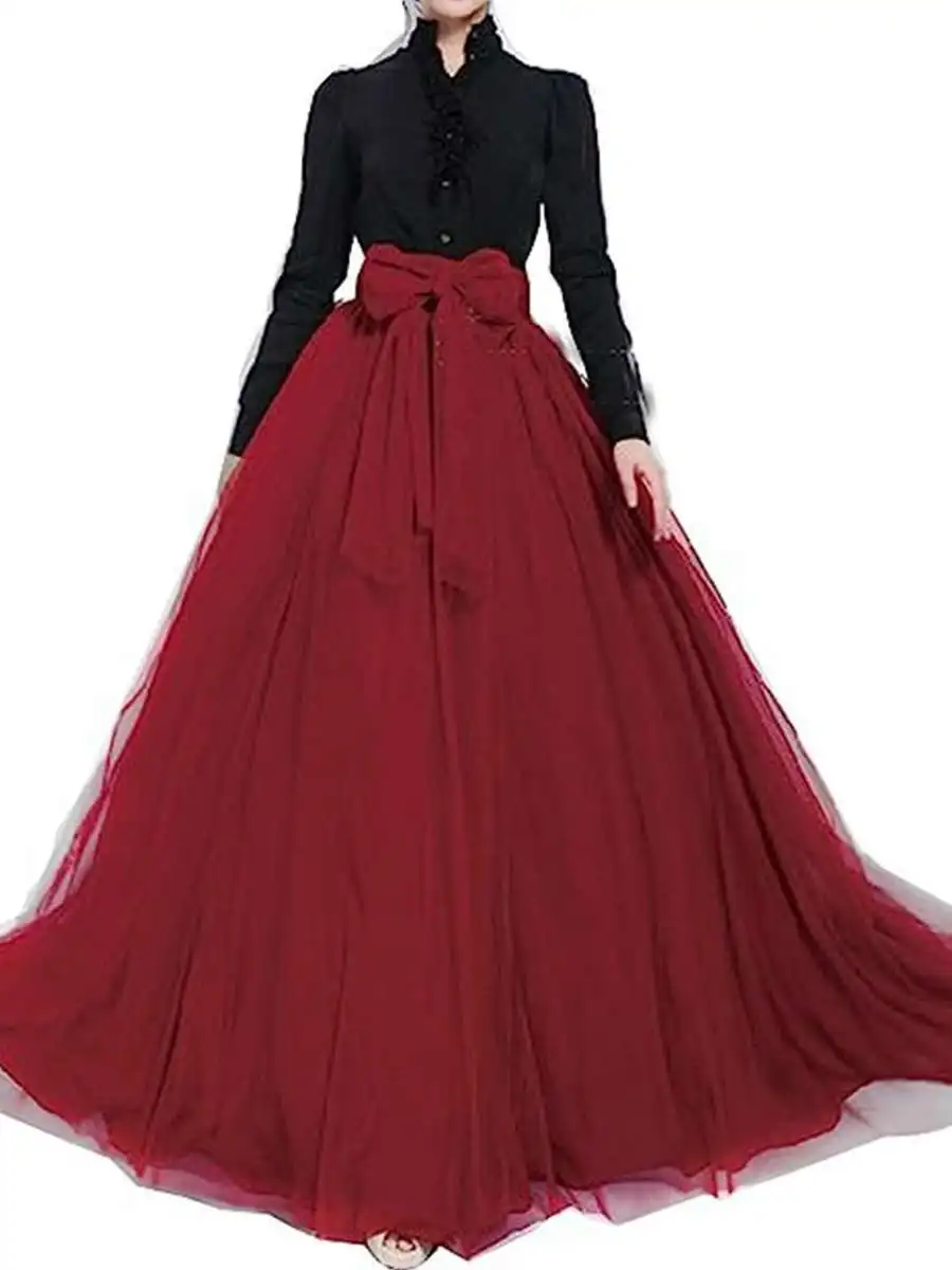 Elegant Versatile High Waist Midi Skirt Women's Chiffon Skirt Mid-Length Long Skirt Cross-Border Fashion Ladies' Skirts
