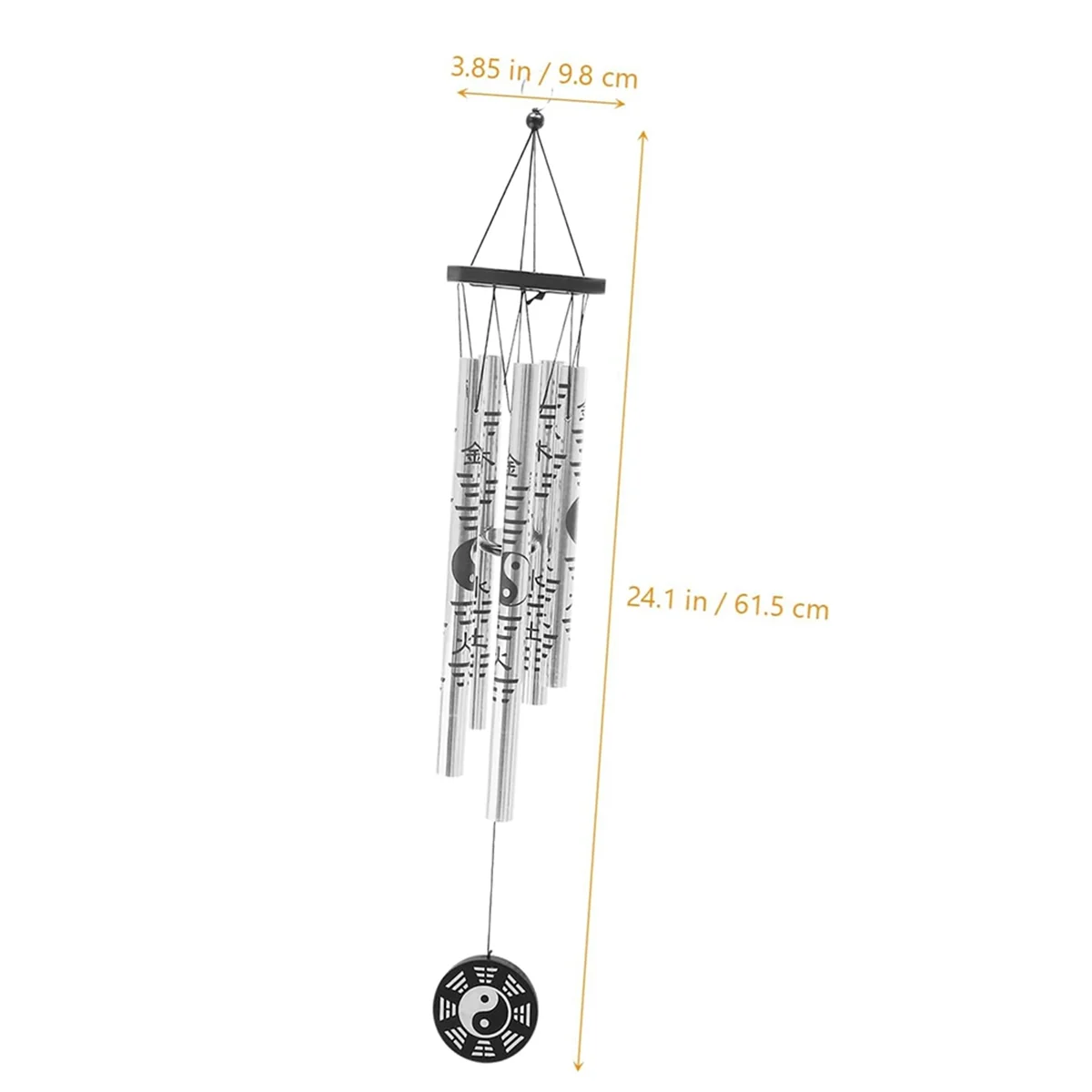 Medium Bagua Wind Chime Pendant, Retro Metal Wind Chime, Retro Fortune Wind Chime, Garden Wind Chime