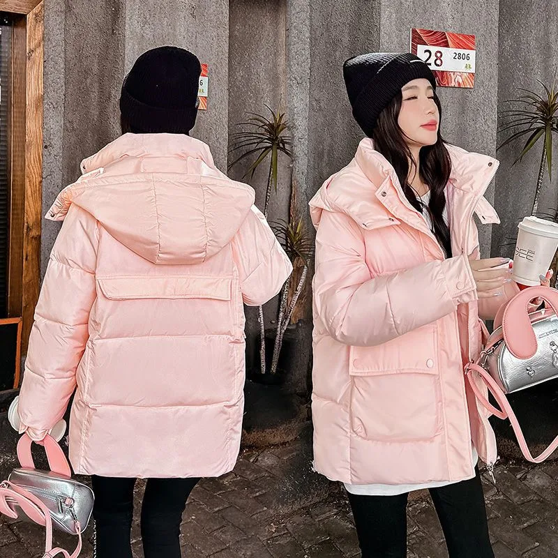 Winter 2025 New Women\'s Down Cotton Coat Short Thick Female Warm Cotton Padded Student Loose Jacket Bread Korean Overcoat