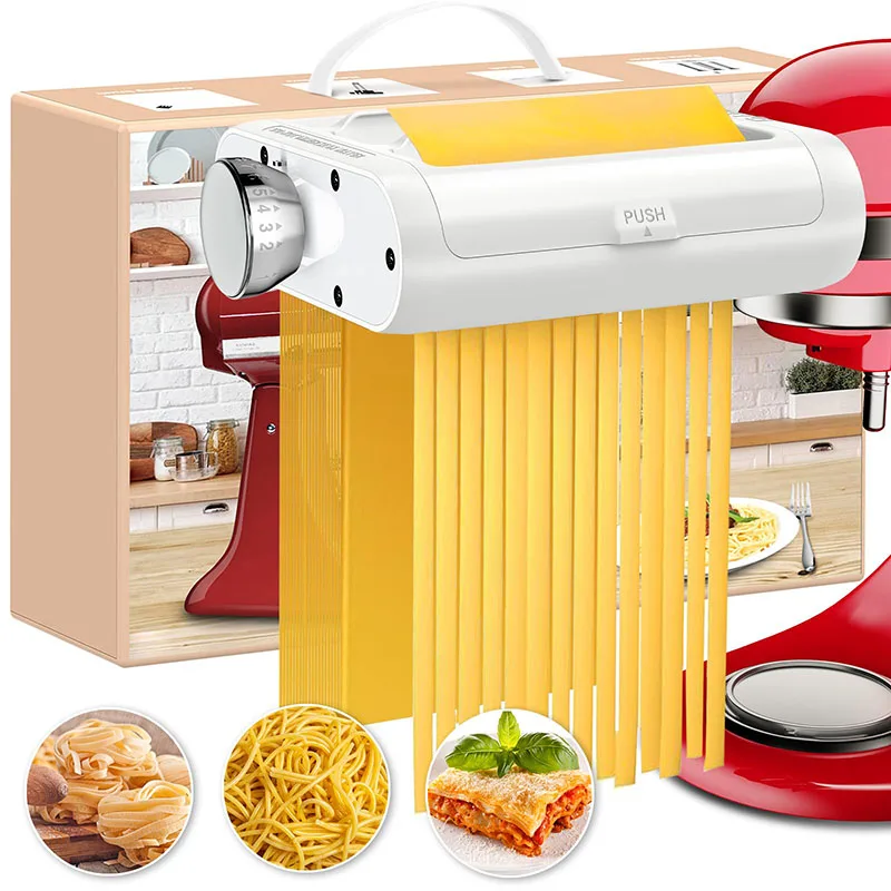 

Pasta Maker Attachment for KitchenAid Stand Mixers 3 in 1 Set Includes Pasta Roller Spaghetti Cutter & Fettuccine Cutter Kitchen