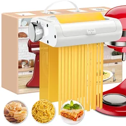 Pasta Maker Attachment for KitchenAid Stand Mixers 3 in 1 Set Includes Pasta Roller Spaghetti Cutter & Fettuccine Cutter Kitchen