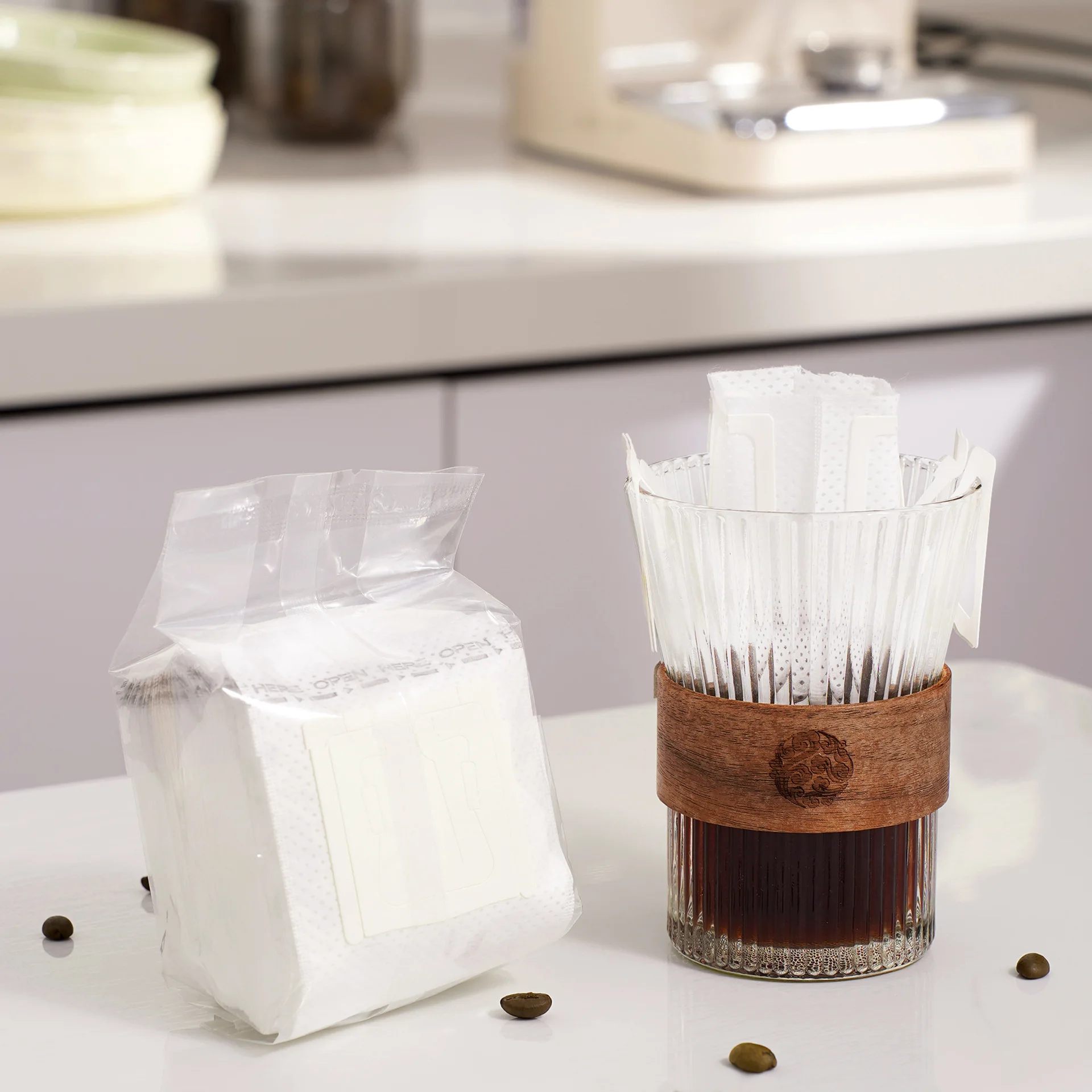 50/100Pcs Coffee Filter Bags Disposable Drip Coffee Paper Pack Portable Hanging Ear Espresso Coffee Tool Coffee Drip Filter Bag