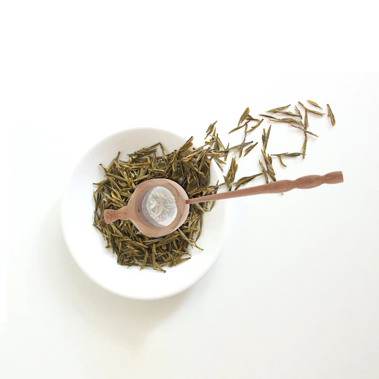 Filtro de Té Profesional de Bambú, Infusor con Malla Fina para una Infusión sin Residuos, Ideal para Té Verde, Jazmín, Oolong y Floral