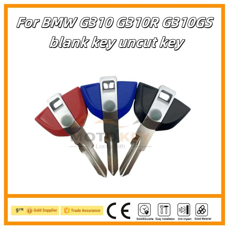 5pc Motorcycle With Logo High Quality Replacement Key Blank Uncut Blade Embryo Fits For BMW G310 G310R G310GS G 310 G310 R GS