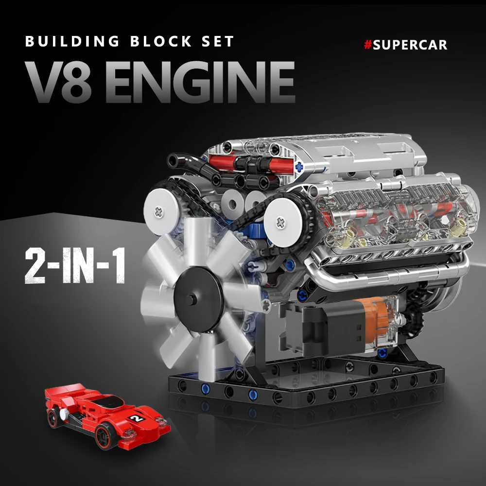 

V8 Engine Assembly Model, Supercar Model, Engine Model, Realistically Runnable, Exquisitely-designed Car Components
