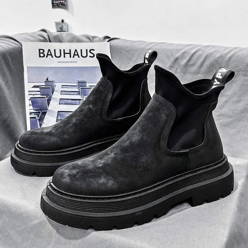 2025 Autumn Winter Luxury Men Oxfords Boots British Designer New Business Vintage Chelsea Boots Male Classic Slip On Ankle Boots