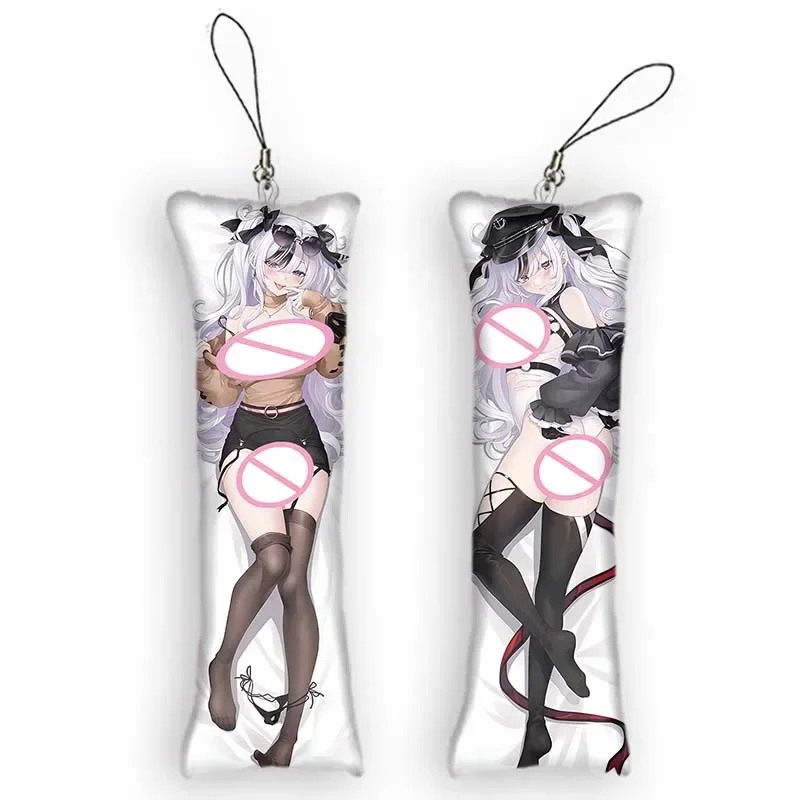 

New Pattern Azur Lane Elbe Theme Character Cosplay Dakimakura Mini Keychain Anime Double-Sided Print Small Pillow Pendant Cute K