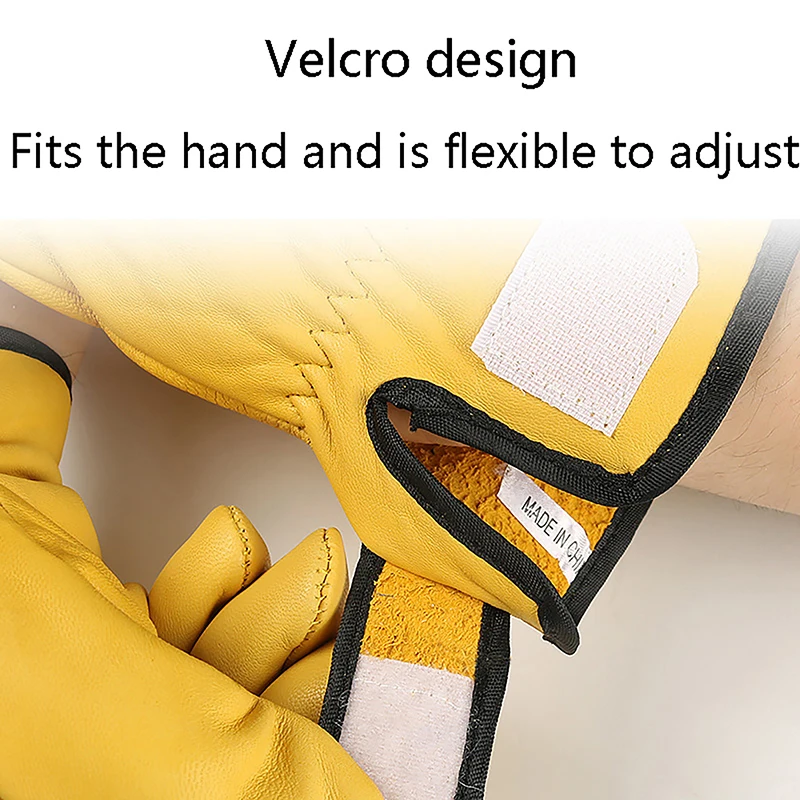 Work Gloves Sheepskin Leather Workers Work Welding Safety Protection Gloves Driving Grinding Welding Multipurpose Working Gloves