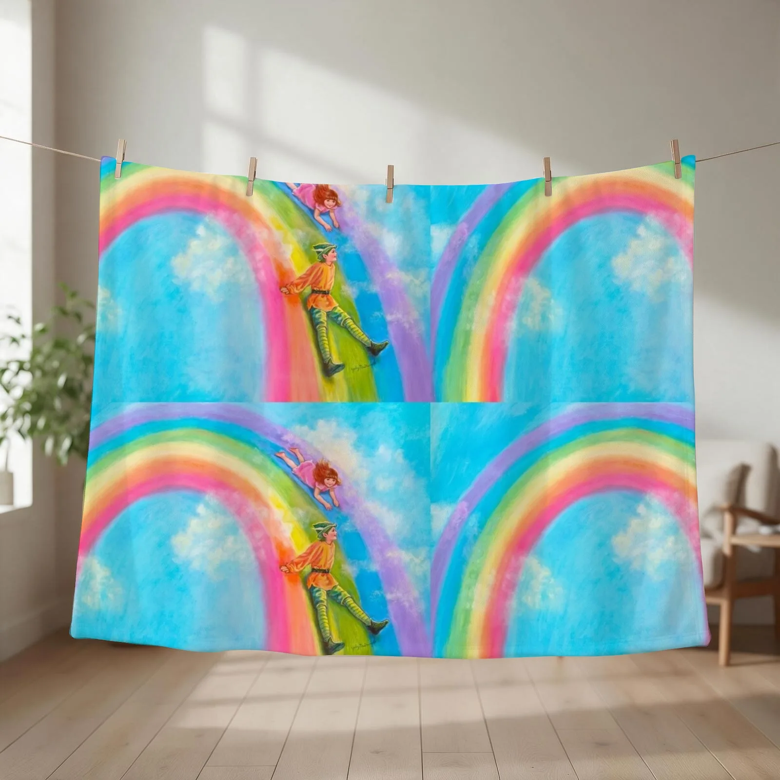 SLIDING DOWN THE RAINBOW Throw Blanket Heavy Decorative Sofas For Sofa Thin Softest Blankets