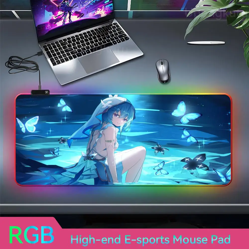 S_shorekeeper Mouse Keyboards Gamers Decoracion Desk Mat Mouse Pad Hentai Pad LED Large Gamer Mousepads RGB Rubber Mauspad Mouse