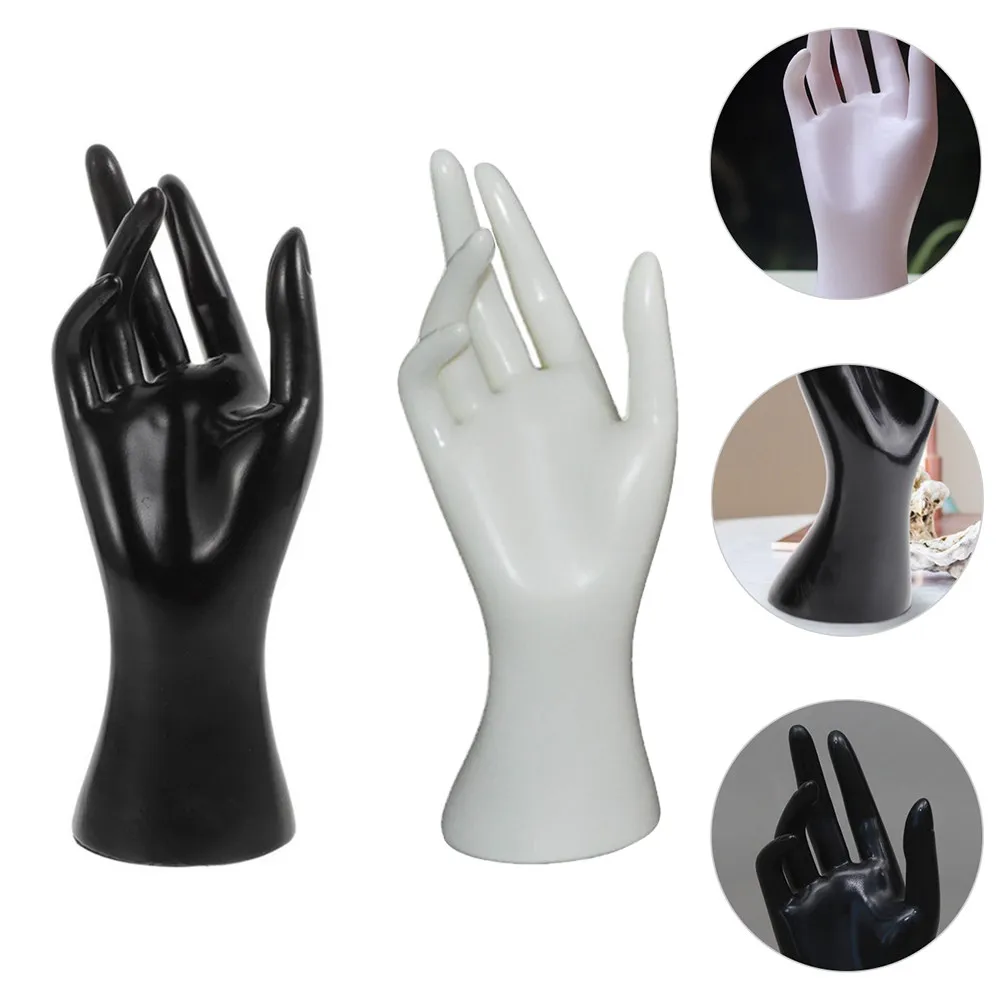 

2Pcs Hand Display Rack Jewelry Holder Simulation Hand Models Decorative Storage Rack Bracelet Ring Showing Stand for Home Store