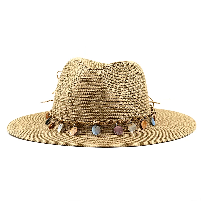 58-60CM Panama Hat Summer Leisure Sun Hats For Women Men Beach Straw Hats Fashion UV Sun Protection Travel Caps Chapeu Feminino