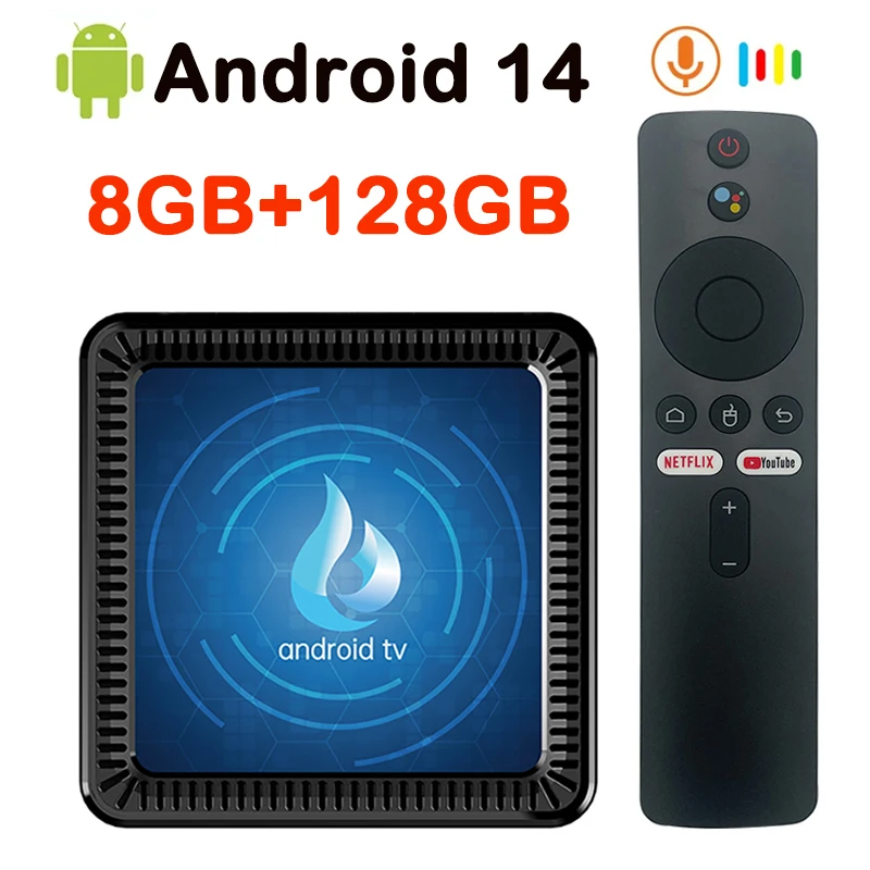 

Android14.0 Smart TV Box Allwinner H313 Dual 2.4&5GWiF Bluetooth Quad Core Set Top Box Голосовой медиаплеер YouTube Netflix iptv
