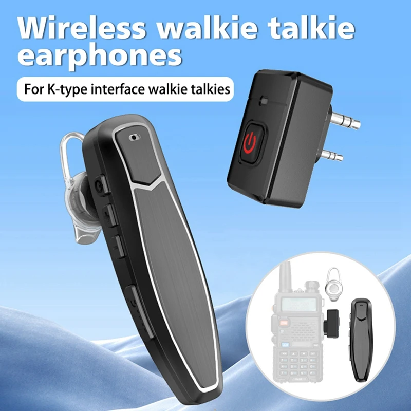 Walkie Talkie Wireless Bluetooth PTT Headset Earpiece Hands-Free K Plug For Kenwood Microphone Headset BF-888S K5