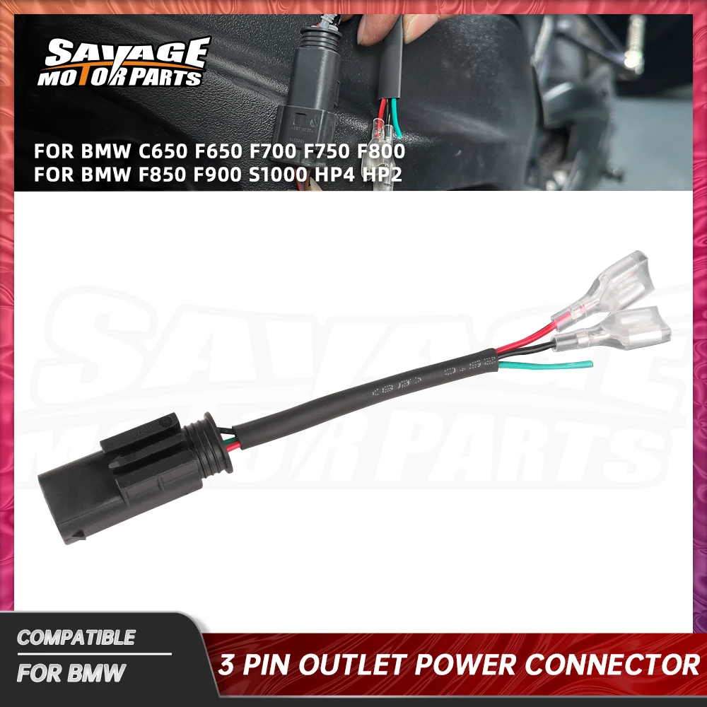 

For BMW F750 F800 F900 GS Power Outlet Connector F900XR S1000RR S1000XR HP4 HP2 C650 Motorcycle Auxiliary Power Cable Adapter