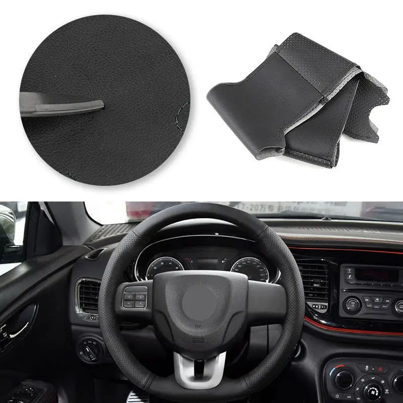 Car Interior Accessories Steering Wheel Cover Microfiber Perforated Leather Trim For FIAT Viaggio 2017