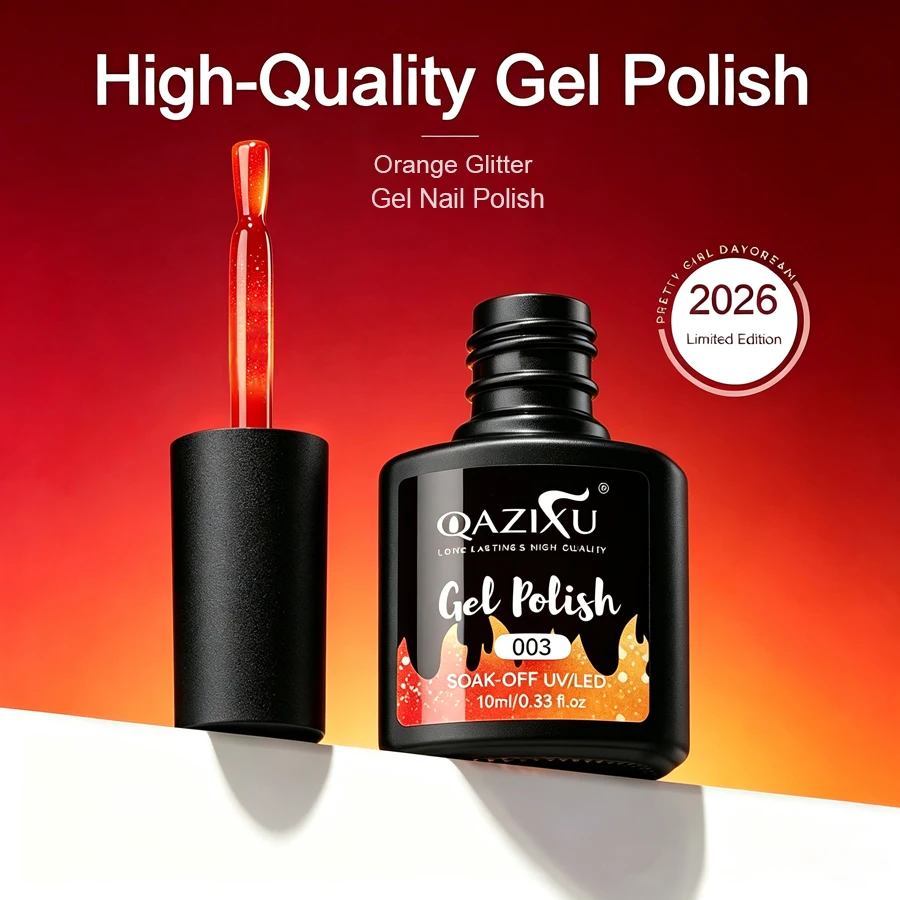 QAZIXU 10ml Thermal Gel Nail Polish Red to Yellow Temperature Color Changing Gel Polish Semi Permanent Soak Off UV LED Nail Art