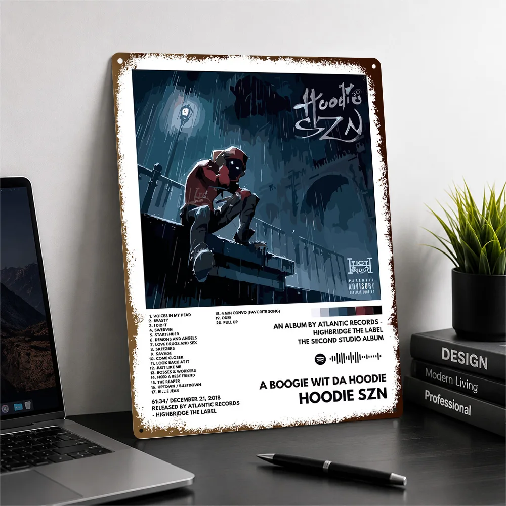A Boogie Wit Da Hoodie SZN Album Textured Metal Poster Graphic Wall Art For Bedroom Customized Aluminum Sign Housewarming Gift