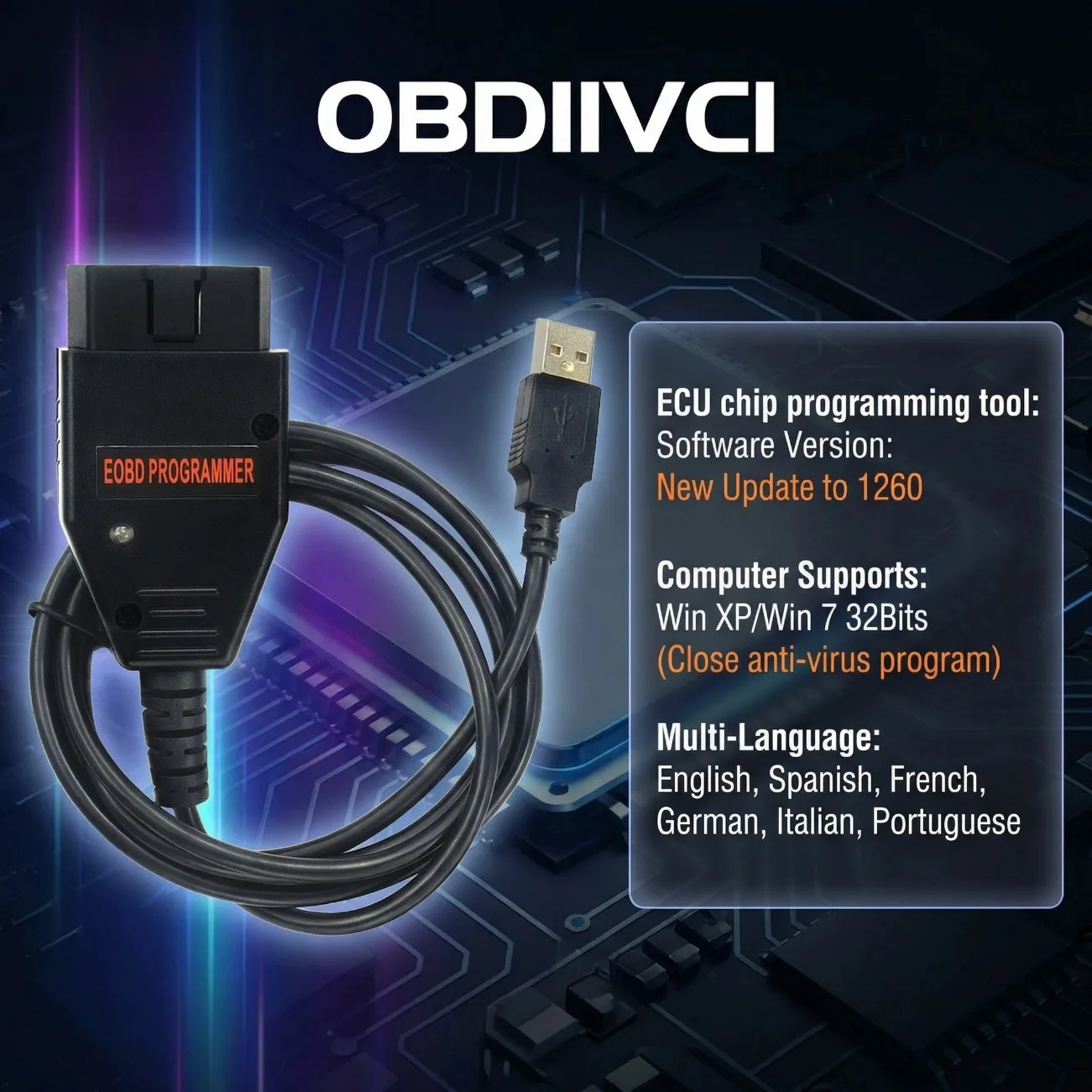 

Высококачественный инструмент для чип-тюнинга Galletto 1260 ECU, программатор EOBD, программатор ECU, зеленая плата FTDI FT232RQ, чтение и запись, бесплатная доставка, автомобильные инструменты