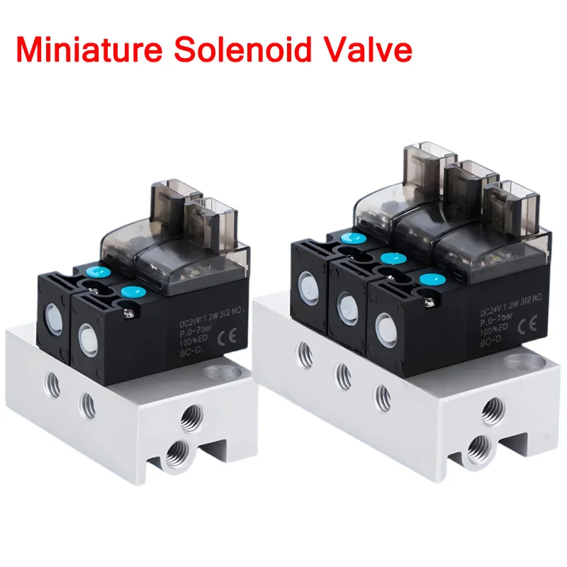 High Frequency Miniature Solenoid Valve 10mm Air Valve 30Hz 24V 2-Position 3-Way Control Valve AC220V 12V  Vacuum Valve Durable