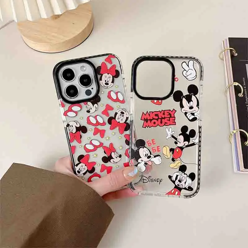 Disneys Mickeys Minnies Mouses Happy Cartoon Phone Case For iPhone 15 14 13 12 11 Pro Max 7 8 Plus XR XS MAX Y2K Cute Back Cover