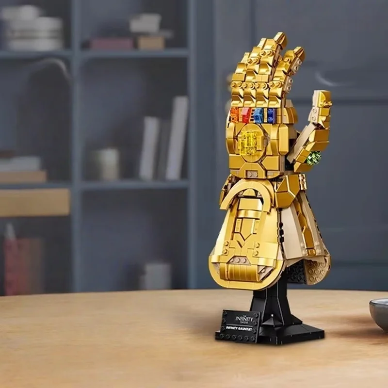 MOC Infinity Stone Handschuh Bausteine Fingermodell Dekoratives Set Feiertagsparty Geburtstagsgeschenk