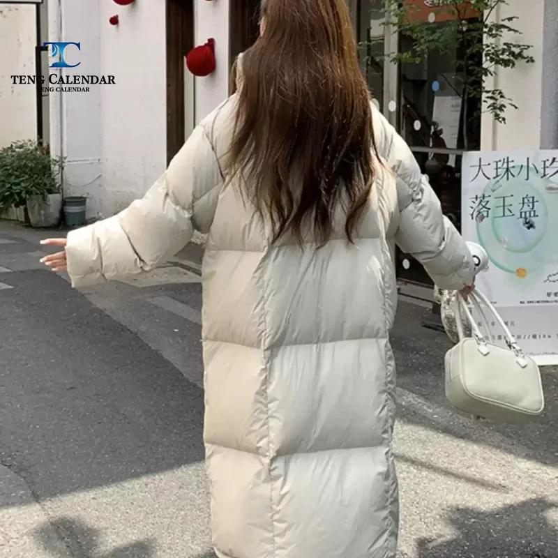 Women's Winter Down Jacket, A Niche Korean Style Over The Knee Thick Warm and Loose Versatile Bread Jacket, 2026 New Model