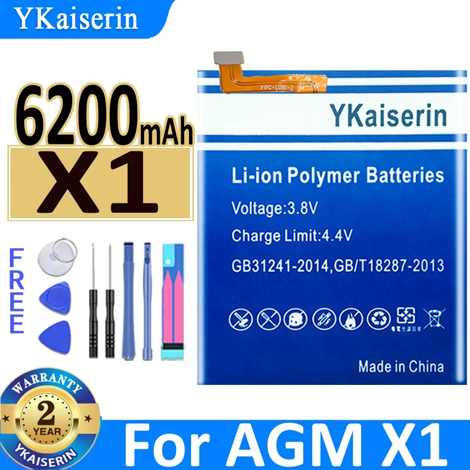 

Аккумулятор ykaisin X 1 6200 мАч для AGM X1, сменный аккумулятор + Инструменты