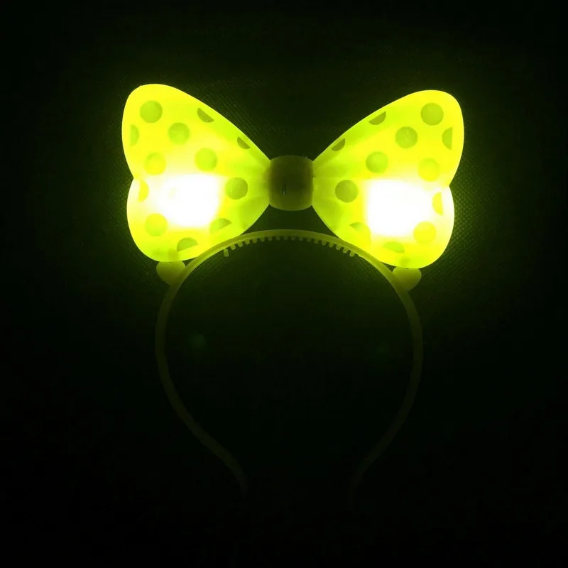 5/1szt LED Light-up Bow Headband Multicolor Luminous Mouse Bow-knot Princess Crown Headdress Hair Hoop Band Wedding Party Decor — zdjęcie 3