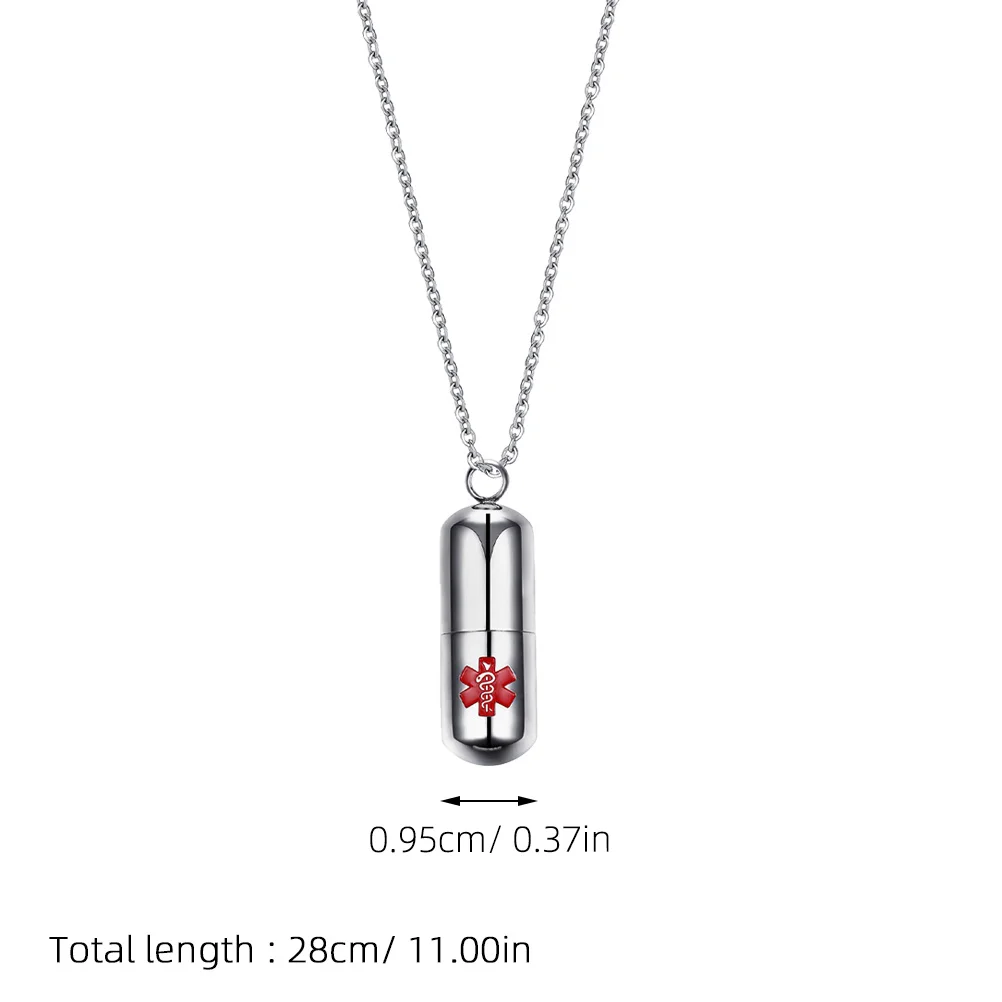 

Medication Pendant Necklace Stainless Steel Women'S Fashion Jewelry For Daily Party Wedding Anniversary Birthday Gift