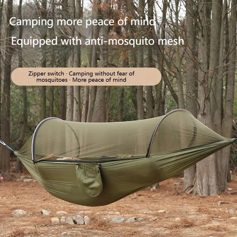 

Camping Hammock Anti Mosquito Quick Open Durable Support Frame Portable Swing Bed for Indoor Outdoor Travel Adventure Essentials