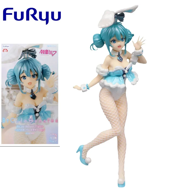 

FuRyu Original Anime Figure Hatsune Miku Bunny Girl White Rabbit Pearl Paint Action Figure Toys for Kids Gift Model Dolls