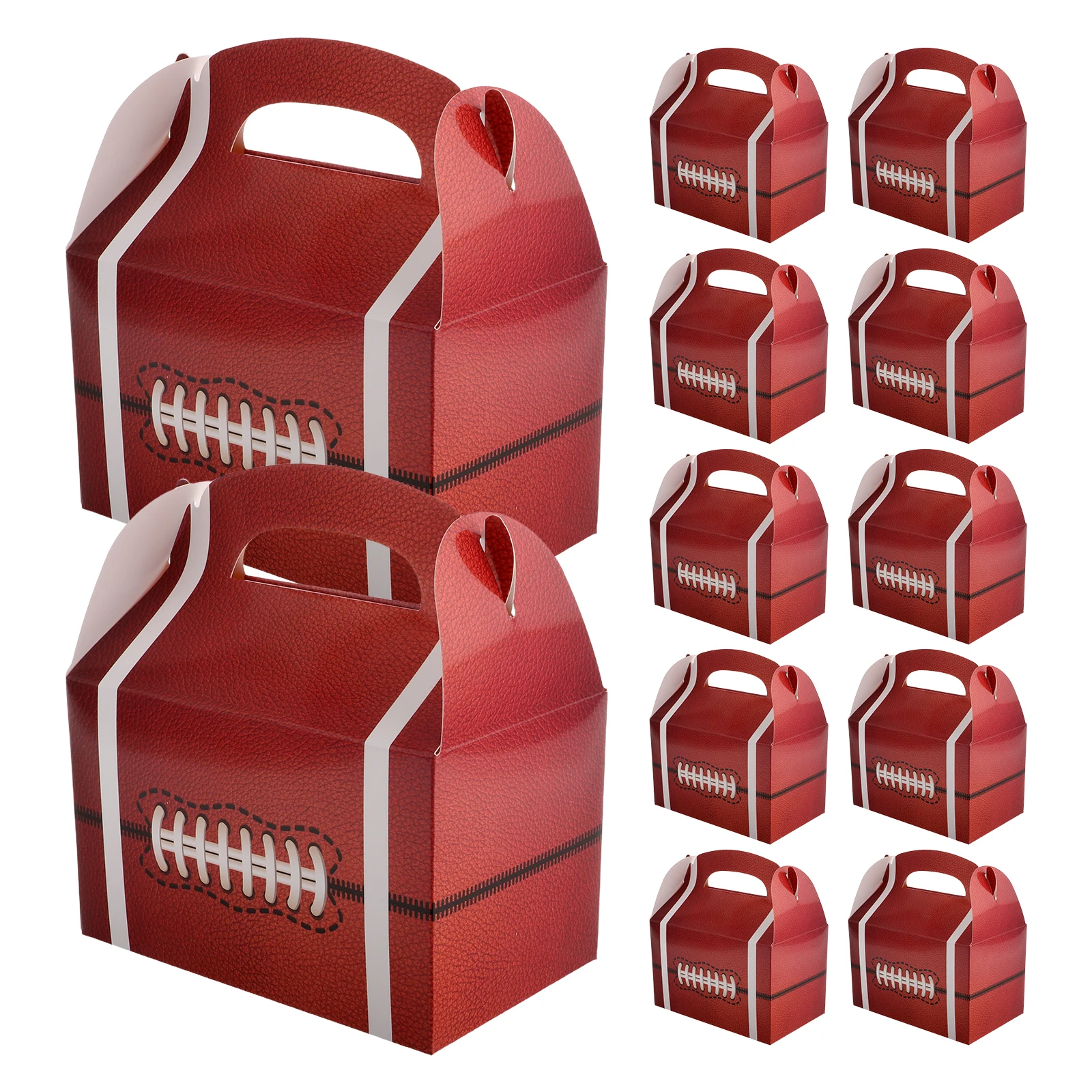 

50pcs Football Party Boxes Football Themed Favor Containers Sturdy Paperboard Candy Packaging Tote For Birthday Baby Shower