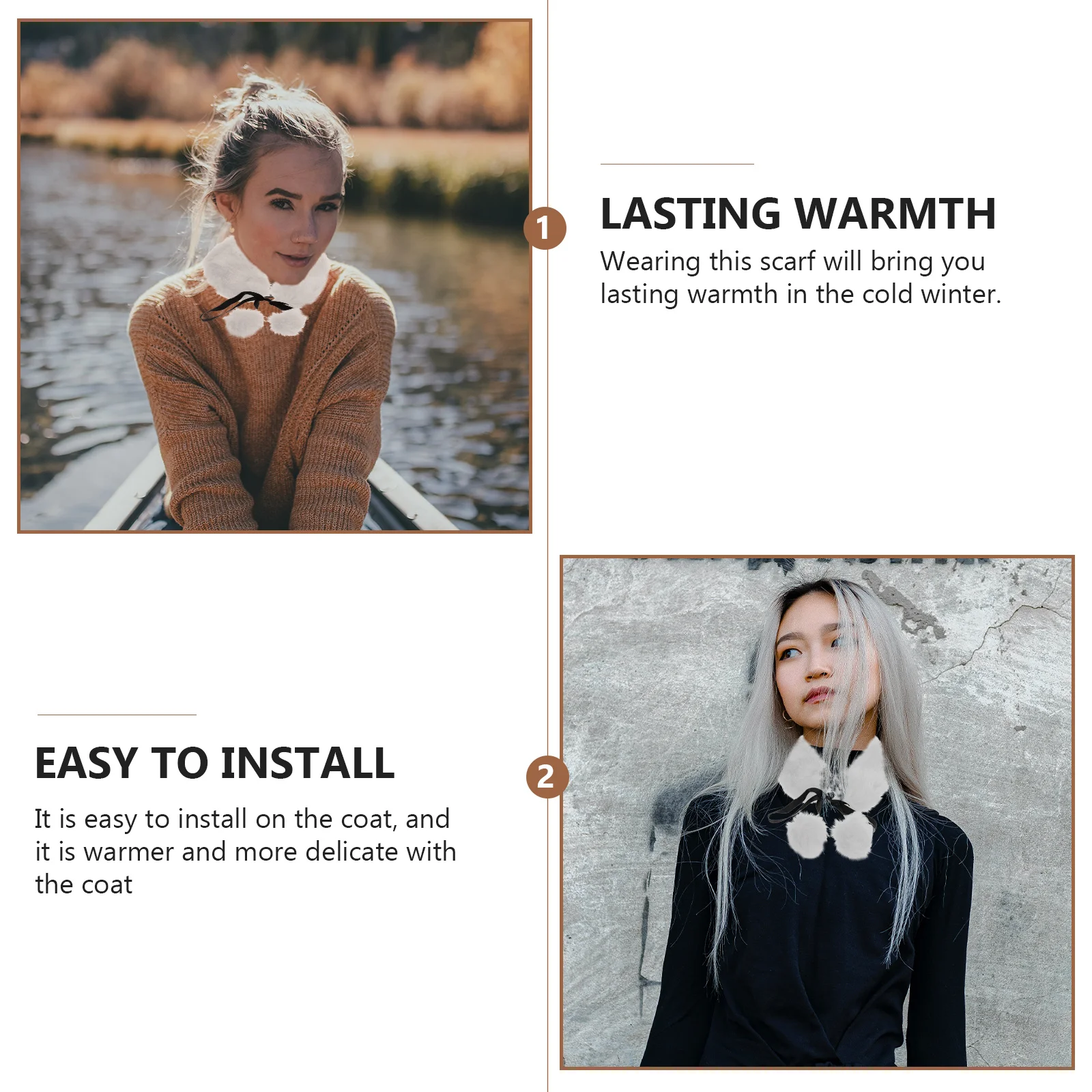 

Furry Scarf Thick Neck Warmer for Women Scarves Windproof Winter Soft Student