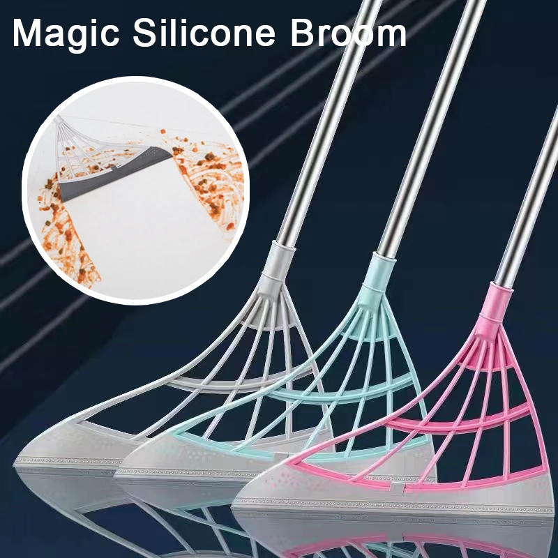 Magic Silicone Broom Bathroom Toilet Floor Wiper Squeegee Window Cleaning Tools Home Floor Mop Hair catcher Mirror Glass Scraper